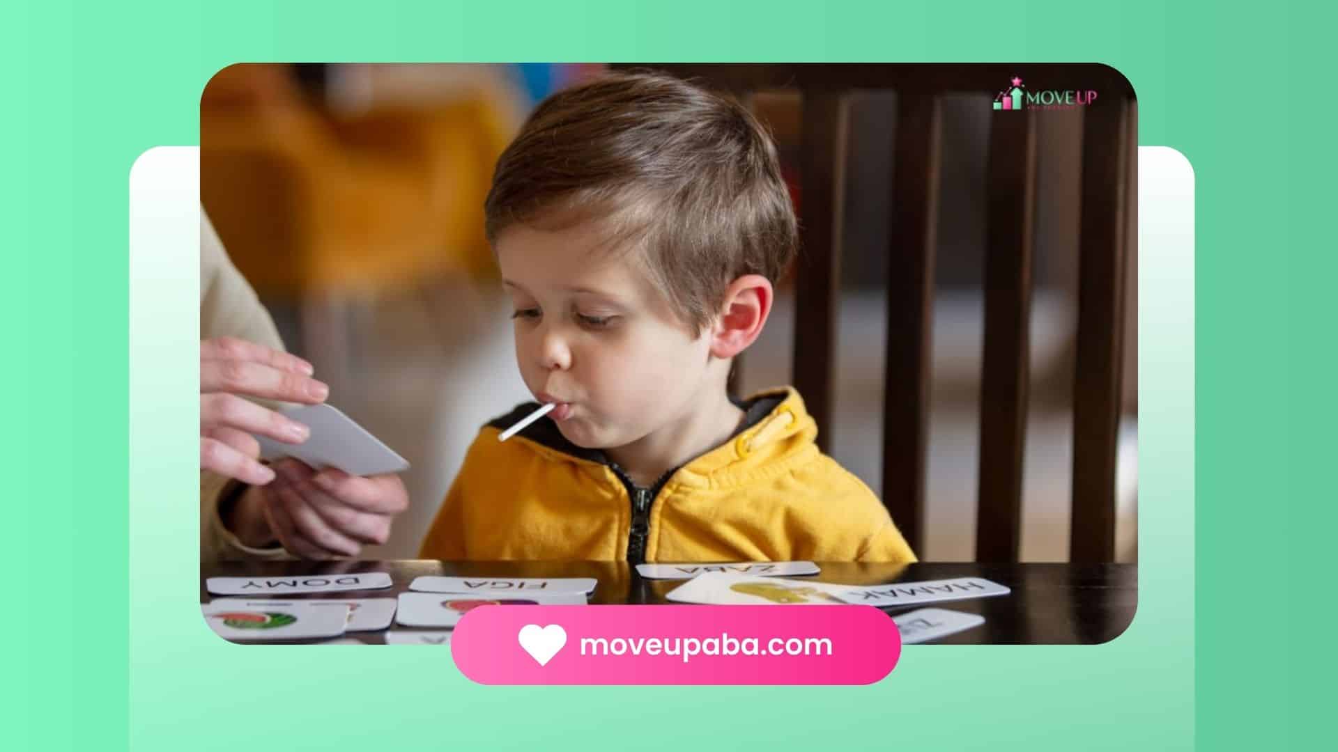 A young boy engaging in a sensory activity with colorful educational toys