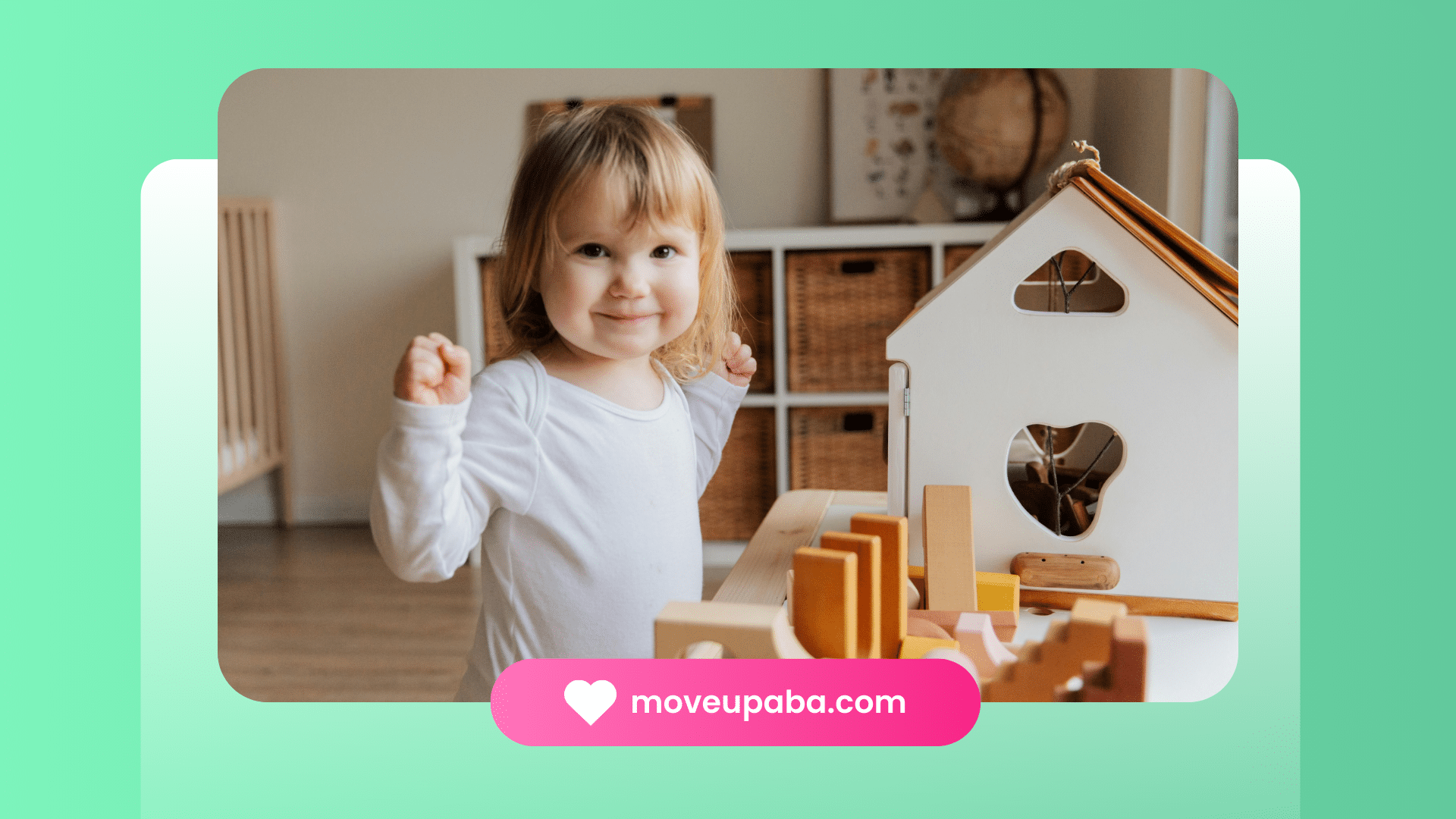 A happy toddler smiling for the camera.