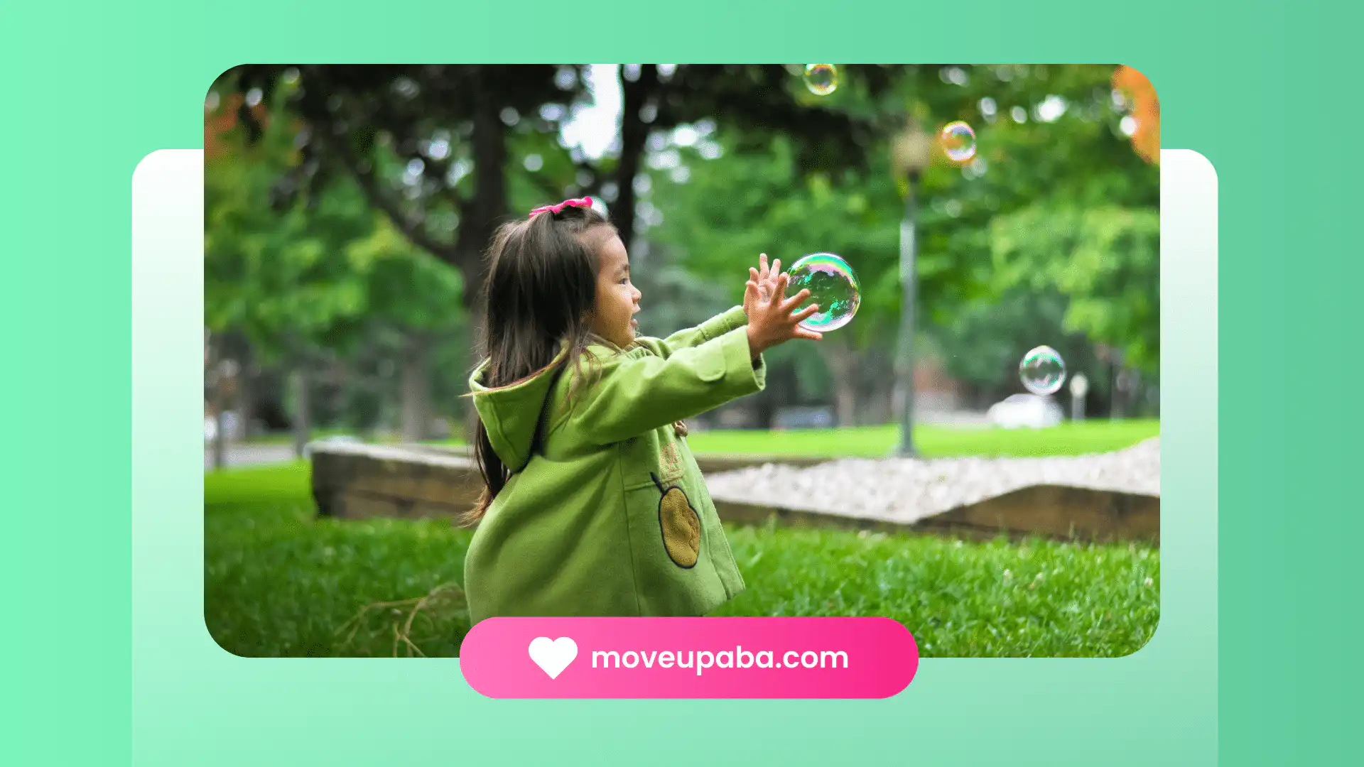 autism symptoms in children with a girl chasing a bubble