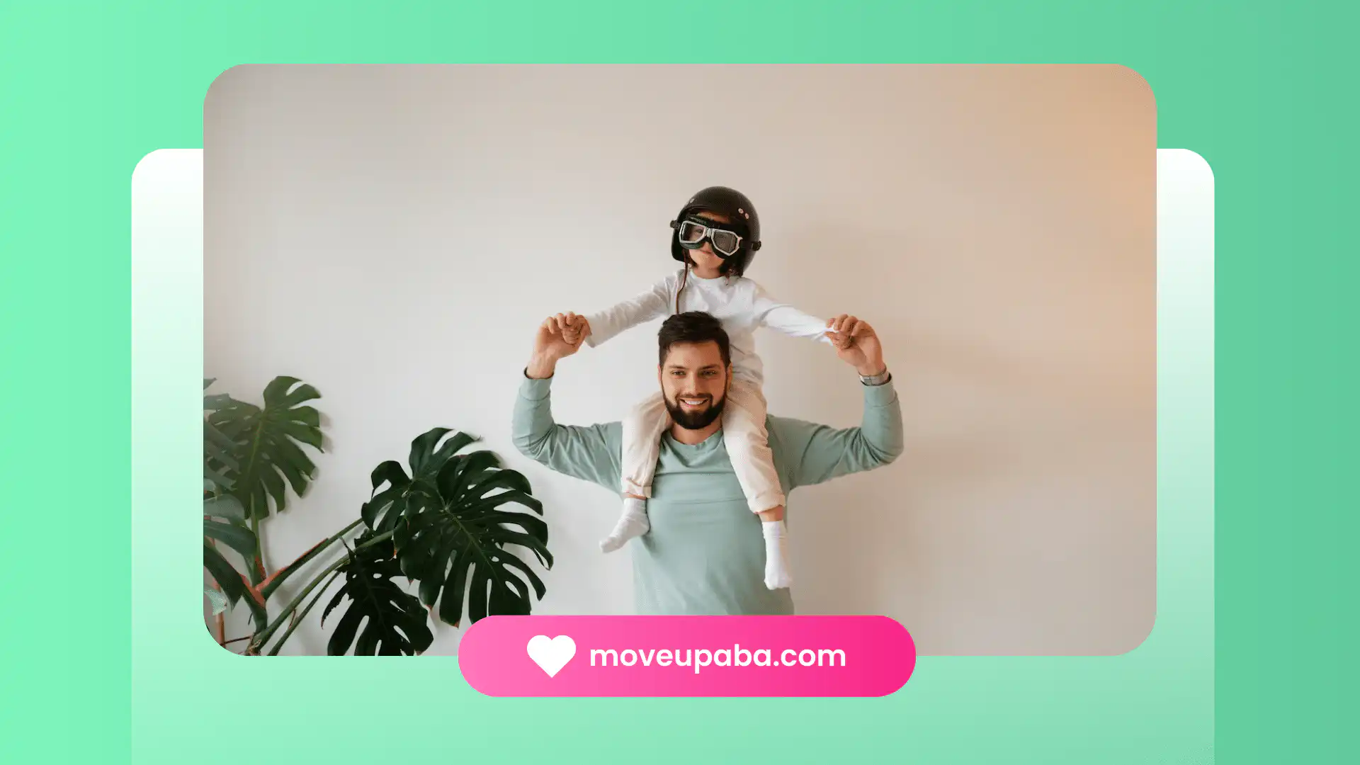 A father carrying his son on his shoulders