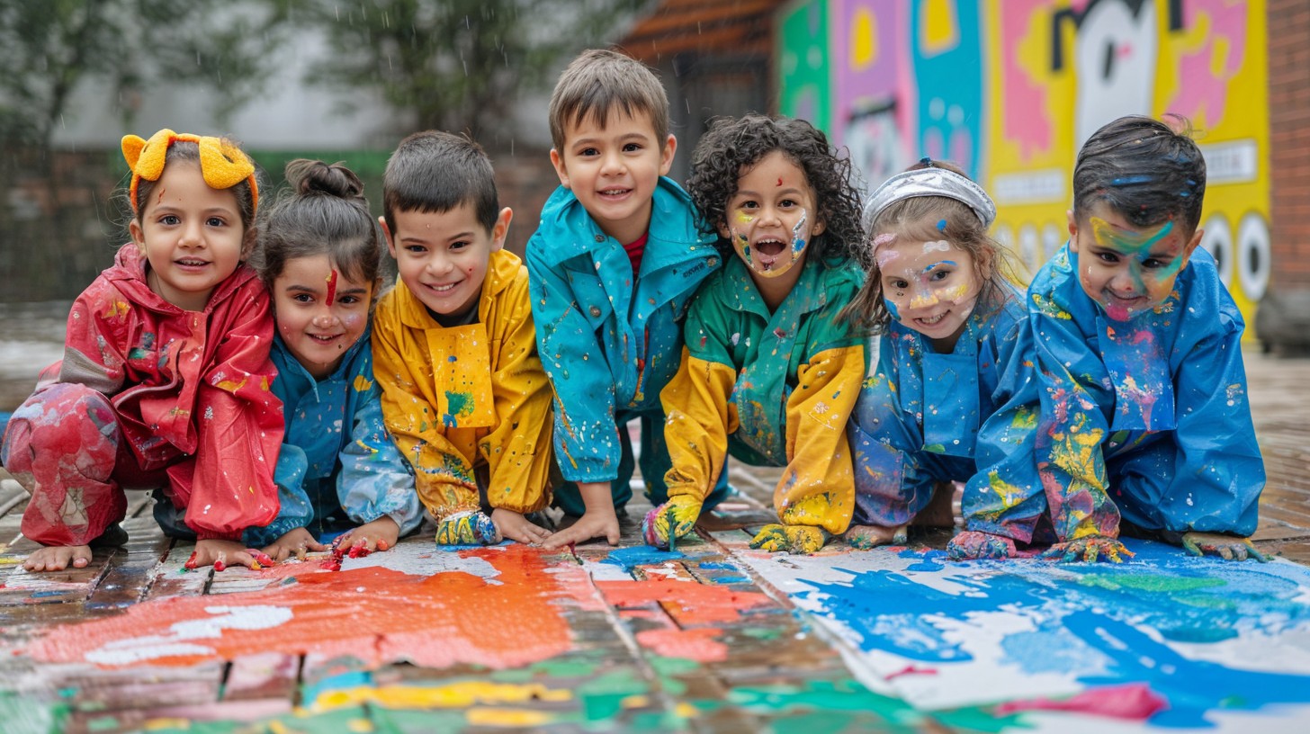 outdoor painting of autism child