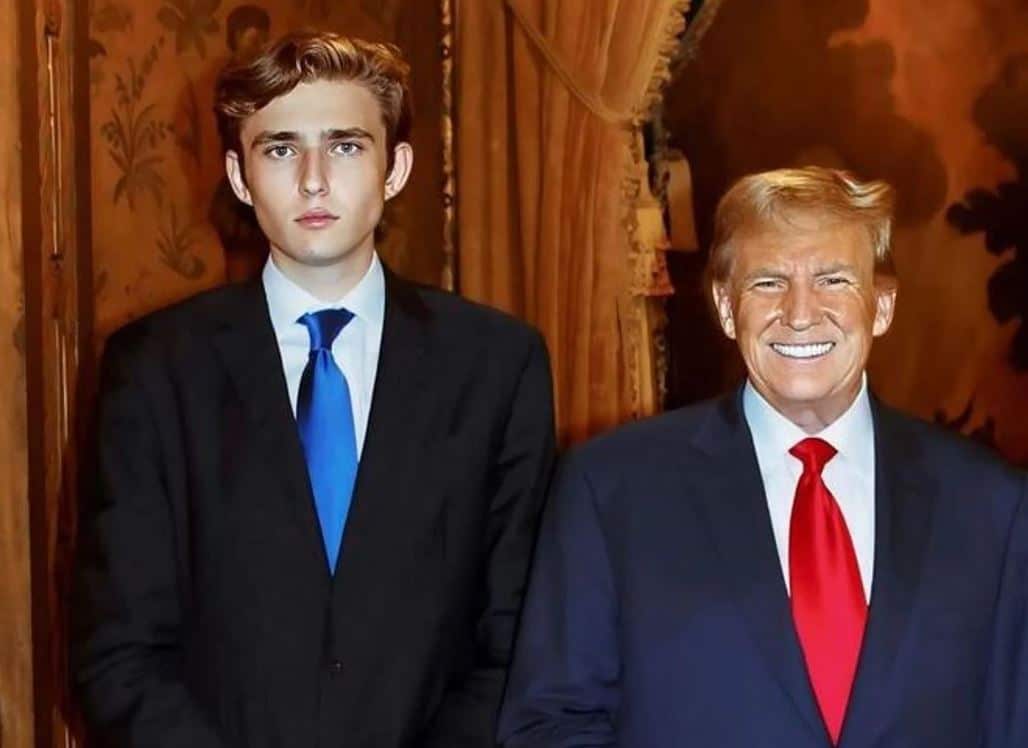 Barron Trump Beside Donald Trump