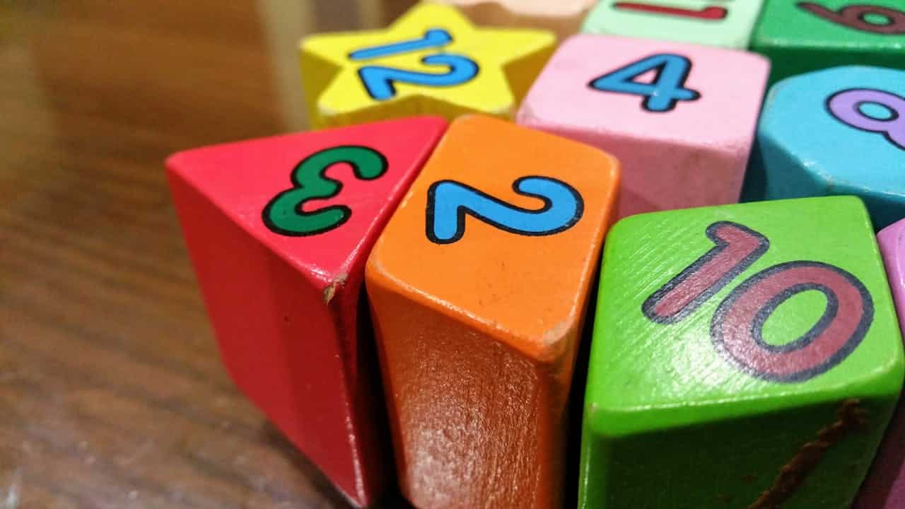 colorful building blocks with numbers