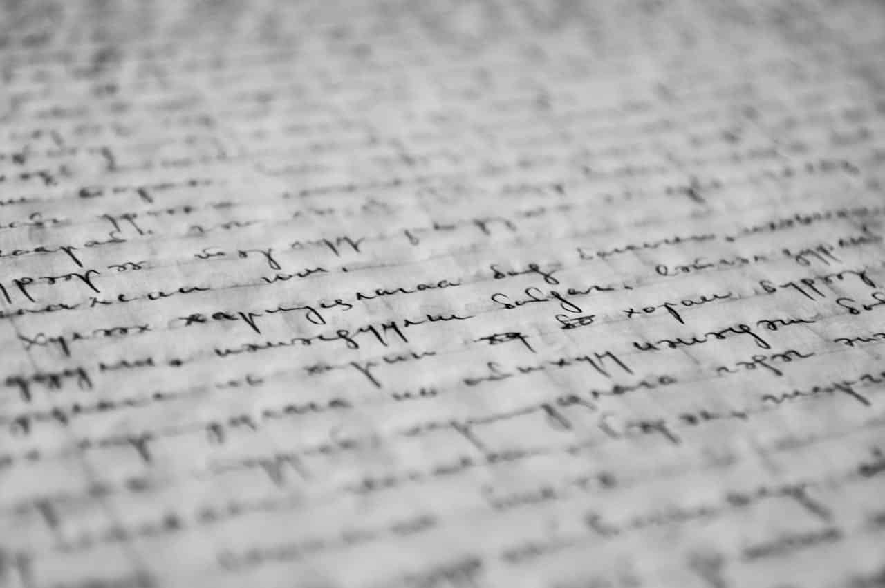 cursive writings on paper