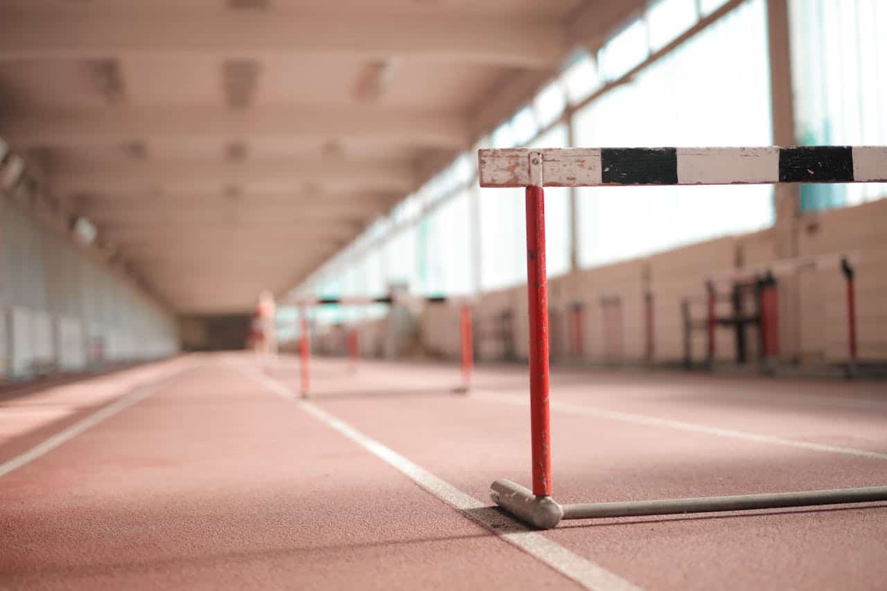 hurdle in a track field