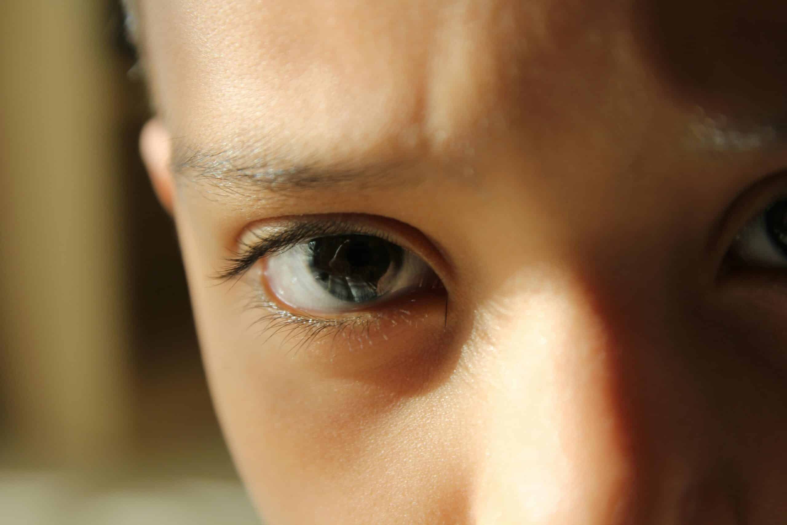 the autistic stare with a kid's brown eyes