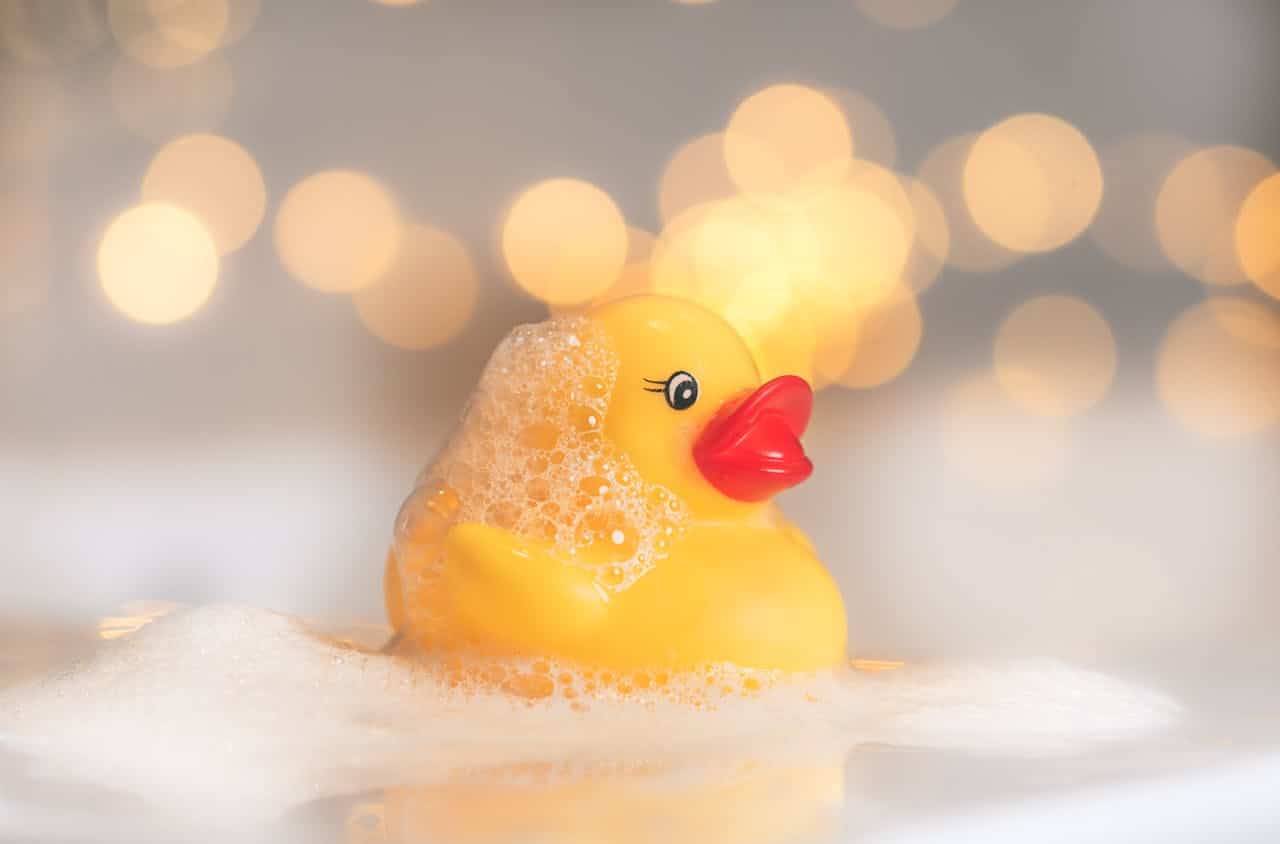 yellow rubber ducky for bathtime