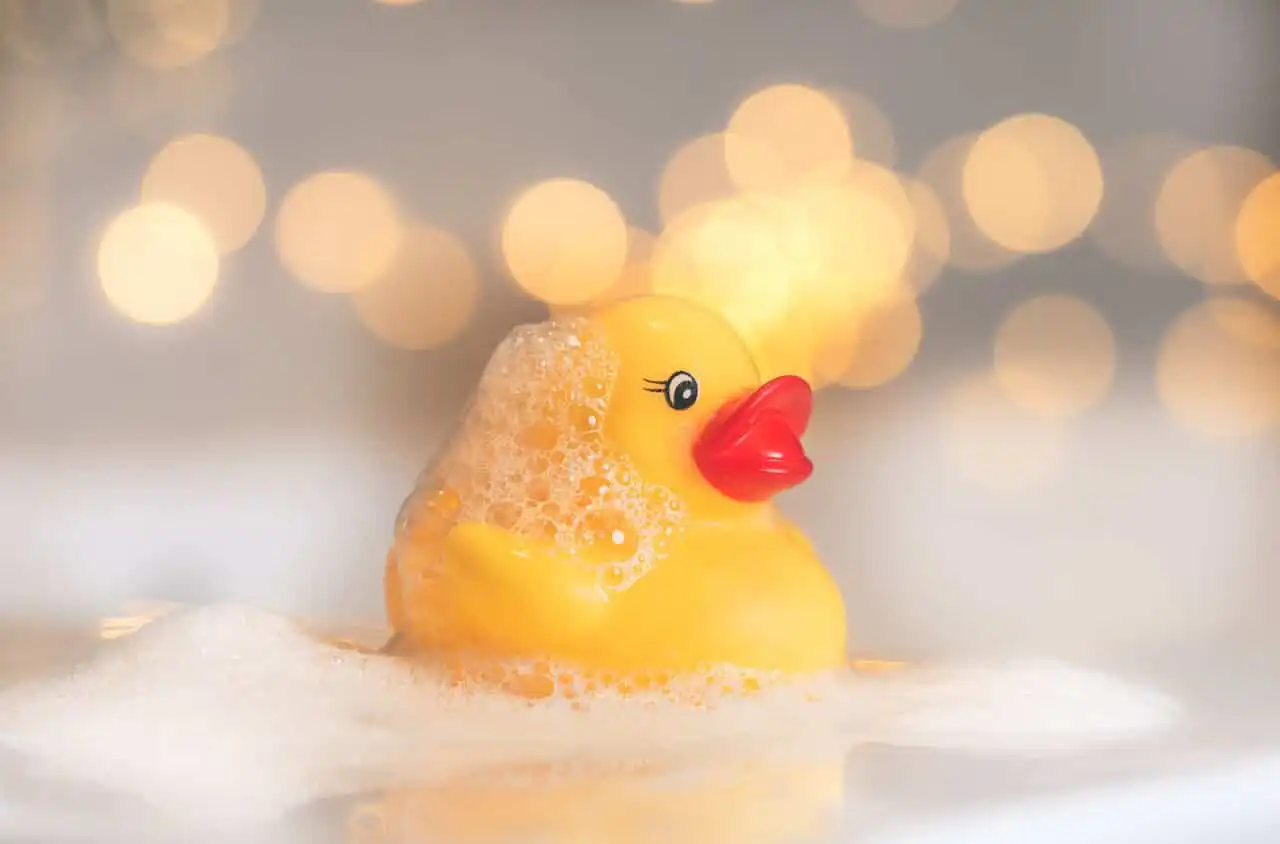 yellow rubber ducky for bathtime