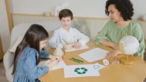 Children doing an ABA therapy.