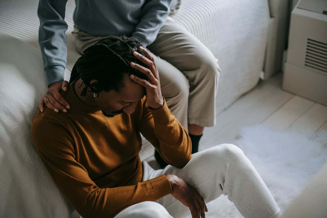 person crying during one of the autism support groups sessions