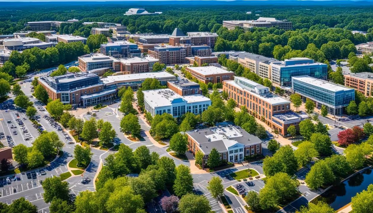 Gaithersburg MD neighborhood bird's eye view