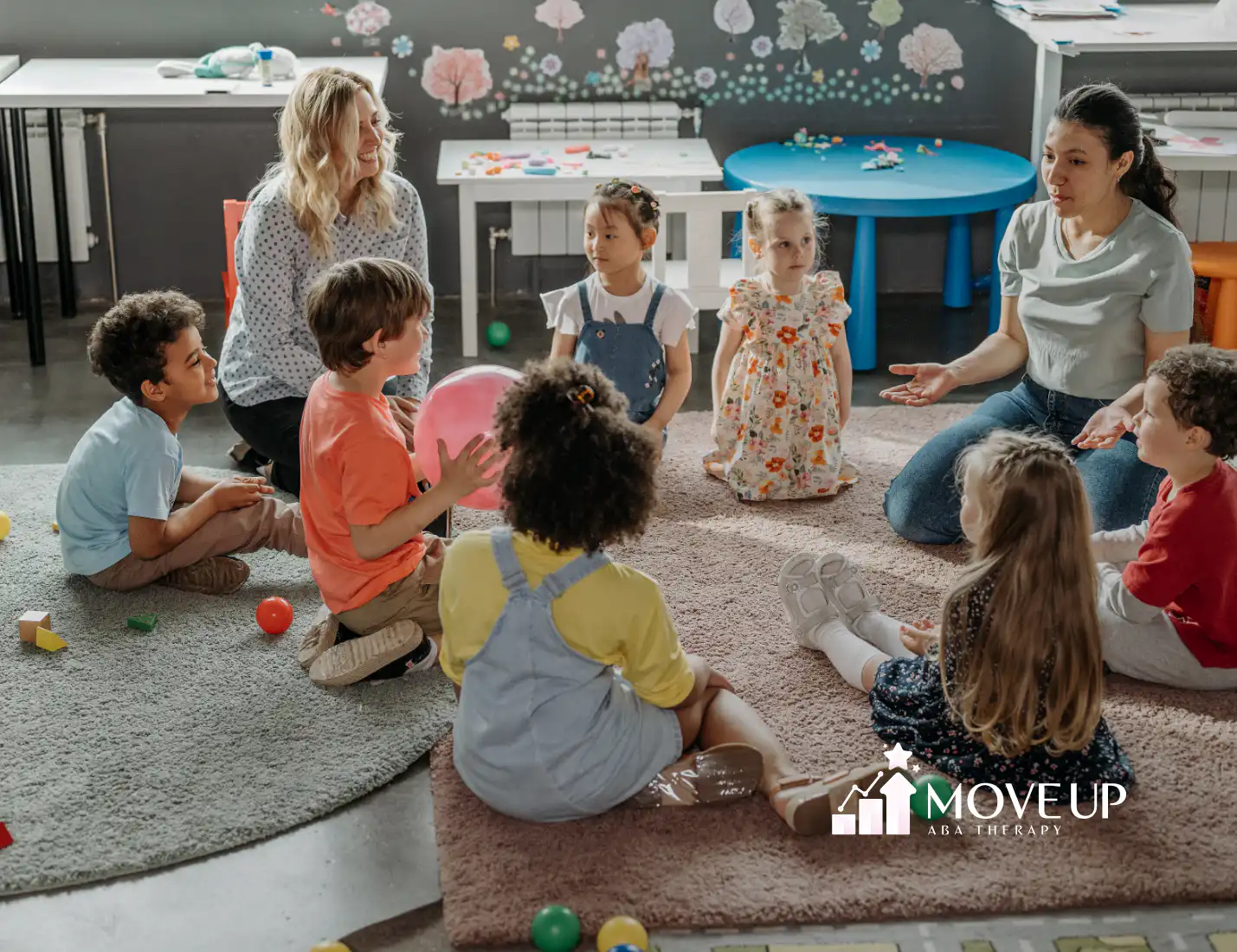 Kids in kindergarten class