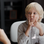 A child with autism and his therapist during speech therapy