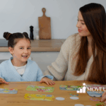 A girl with autism and an RBT during ABA therapy